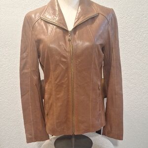 Marc New York Tan Leather Jacket